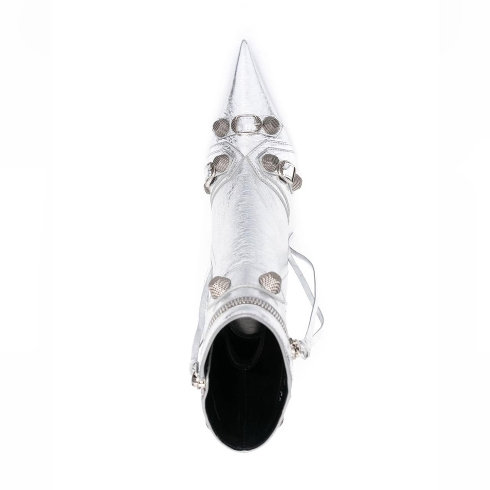 NWOB Balenciaga Le Cagole 90mm Metallic Silver Ankle Boots Size 36.5 IT 6.5 US - Picture 5 of 16